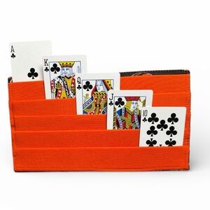 Hand Crafted Fabric Playing Card Holder 5 Pocket with Snap Closure 10.5” Bengals